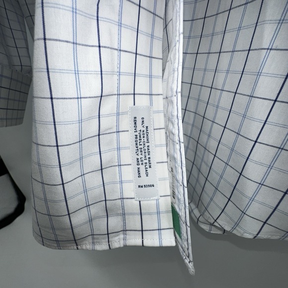 Brooks Brothers 346 Mens Dress Shirt 16 1/2-4/5‎ Blue Plaid Non Iron Cotton - Picture 4 of 5